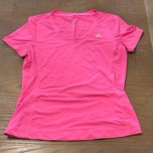 adidas Vivid Pink V-Neck Tee
